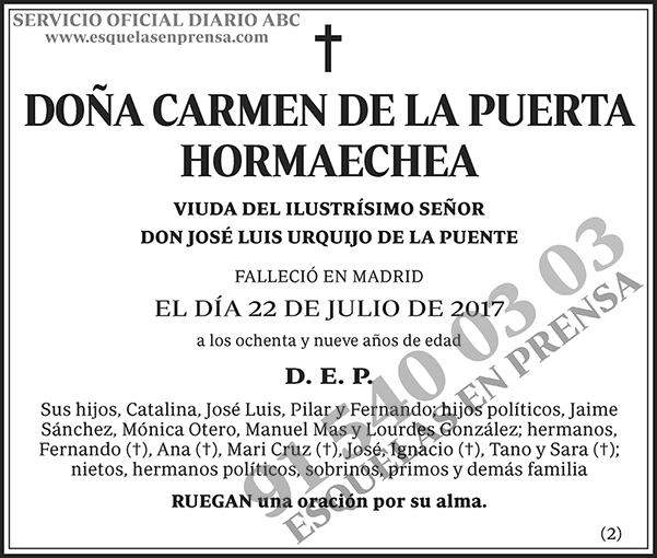 Carmen de la Puerta Hormaechea